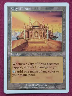 Magic The Gathering 7TH EDITION CITY OF BRASS land card MTG SEVENTH - Image 1