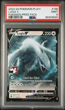 Pokemon Lugia V Prize Pack Stamped Promo Silver Tempest 138/195 Play! PSA Mint 9 - Image 1