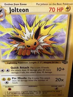 Jolteon 20/64 Jungle Non Holo WOTC 1999 Pokemon Card LP Unlimited - Image 2