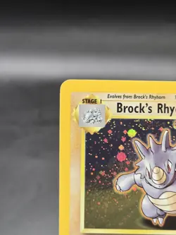 Pokemon TCG Brock's Rhydon 2/132 Gym Heroes Holo Unlimited Rare Card - Image 2