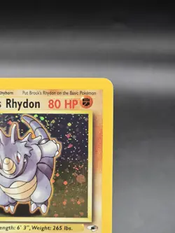 Pokemon TCG Brock's Rhydon 2/132 Gym Heroes Holo Unlimited Rare Card - Image 3