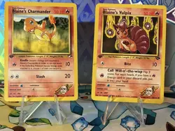 Pokemon TCG Blaine's Charmander & Vulpix Gym Challenge 60 1st Edition Lot (2) HP - Image 1