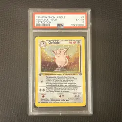 Pokemon Clefable 1/64 (1st Edition) Jungle Holo (Fresh Grade) *PSA 6* - Image 1