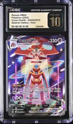 CGC 10 - DEOXYS VMAX - GG45/GG70 CROWN ZENITH GALARIAN GALLERY HOLO POKEMON - Image 1