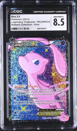 CGC 8.5 Mew EX RC24/RC25 Radiant Holo Legendary Treasures Pokemon Card - Image 1