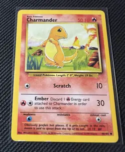 CHARMANDER - SCRATCH Base Set - 46/102 - Starter Pokemon Card Mint Condition - Image 4