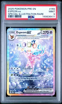 2025 Pokemon Prismatic Evolutions Espeon ex Special Rare #155/131 PSA 9 MINT - Image 1