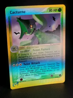 2003 Pokemon CACTURNE Ex Sandstorm REVERSE HOLO Foil RARE e-Reader Card 2/100 NM - Image 2
