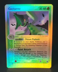 2003 Pokemon CACTURNE Ex Sandstorm REVERSE HOLO Foil RARE e-Reader Card 2/100 NM - Image 4