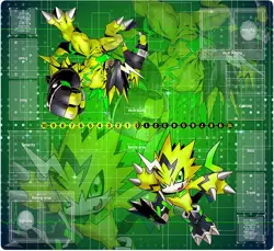 Digimon Adventure Pulsemon 2-Player CCG Playmat DTCG DTCG Card Zones Mat FreeBag - Image 1