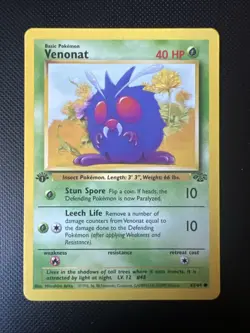 Venonat 63/64 Jungle Common Pokemon Card WOTC - Image 1