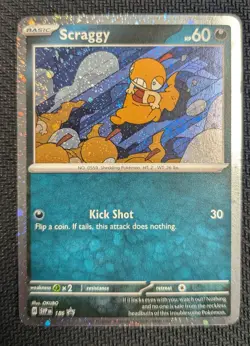 Scraggy SVP186 - S&V: Journey Together - black Star promo - Pokemon card - rare - Image 1