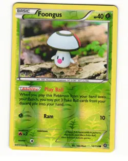 Foongus 12/114 Common Reverse Holo 2016 Steam Siege Pokemon LP - Image 1