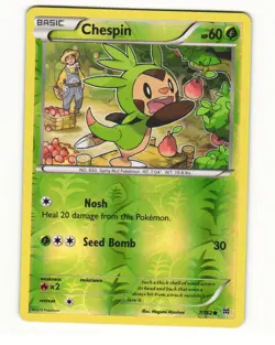 Chespin 7/162 Common Reverse Holo 2015 BREAKthrough Pokemon LP - Image 1