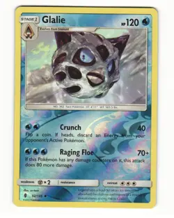 Glalie 32/145 Uncommon Reverse Holo 2017 Guardians Rising Pokemon LP - Image 1