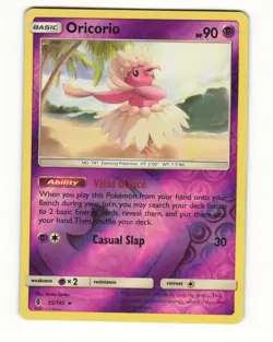 Oricorio 55/145 Rare Reverse Holo 2017 Guardians Rising Pokemon LP - Image 1