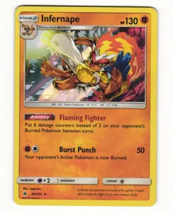 Infernape 59/131 Rare 2018 Forbidden Light Pokemon LP - Image 1