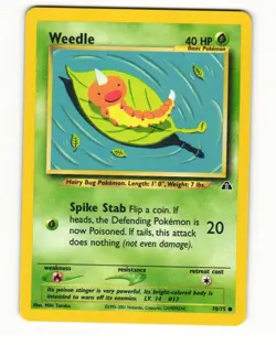 Weedle 70/75 Common 2001 Neo Discovery Pokemon HP - Image 1