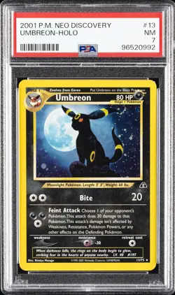 2001 POKEMON NEO DISCOVERY #13 UMBREON-HOLO PSA 7 - Image 1