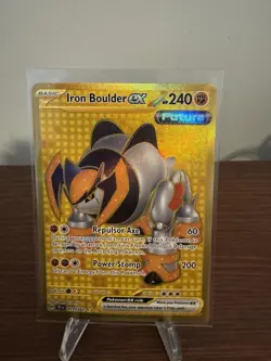 Pokemon TCG Iron Boulder EX Scarlet & Violet Temporal Forces 217/162 - Image 1