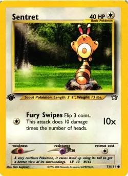 Pokemon TCG Sentret 71/111 1st Edition Neo Genesis HP - Image 1