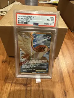2016 POKEMON XY EVOLUTIONS #104 FULL ART/PIDGEOT EX PSA 8 - Image 1