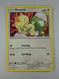 Meowth 147/214 Sm-Unbroken Bonds Regular Pokemon TCG Near Mint - Image 3