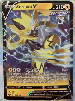 Zeraora V - 053/198 Ultra Rare Full Art HOLO Chilling Reign Pokemon TCG NM - Image 2