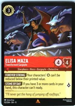 Disney Lorcana Elisa Maza Transformed Gargoyle Winterspell Rare #112/204 NM - Image 1