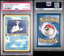 1999 Pokemon Fossil Lapras Holo PSA 6 Mint First 1st Edition 10/62 Rare Card 10 - Image 3