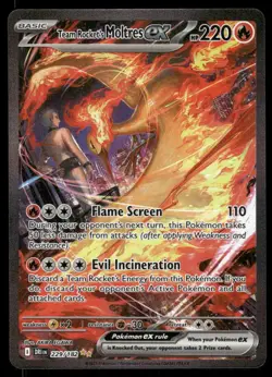 Pokemon Cards Team Rocket's Moltres ex 229/182 Destined Rivals NM - Image 1
