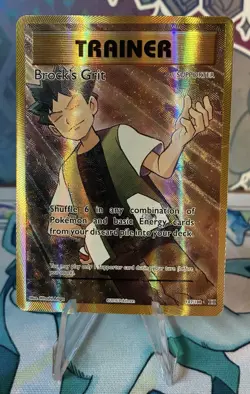 Pokemon TCG XY Evolutions Full Art Trainer Brock's Grit 107/108 Holo Card NM - Image 1