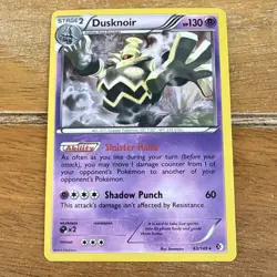 HD Galaxy Swirl Dusknoir 63/149 Boundaries Crossed Holo Rare Pokemon Card LP - Image 2