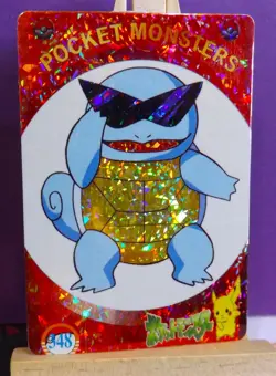 POKEMON POCKET MONSTERS VENDING PRISM STICKER 348 SUNGLASSES SQUIRTLE - PIKACHU - Image 1
