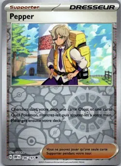 Carte Pokemon Dresseur Pepper 186/197 Reverse 2023 - Image 1