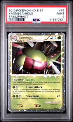 2010 POKEMON TRIUMPHANT YANMEGA PRIME #98 ULTRA RARE HOLO PSA 9 MINT #113310831 - Image 1