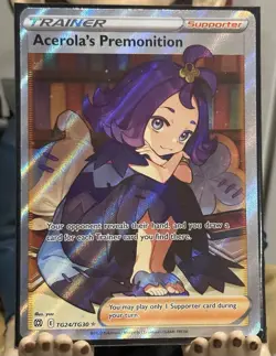 Pokemon TCG Acerola's Premonition Full Art Holo Card TG24/TG30 Brilliant Stars - Image 1