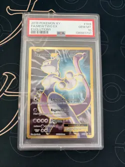 Pokemon XY Evolutions Mewtwo EX #103/108 2016 Full Art PSA 10 - Image 1