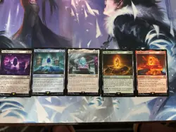 MTG Final Fantasy Darkness/water/fire/wind/earth Crystal Cards Set of 5 Non Foil - Image 1