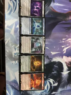 MTG Final Fantasy Darkness/water/fire/wind/earth Crystal Cards Set of 5 Non Foil - Image 2