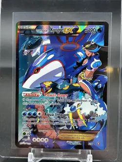 TEAM AQUA'S KYOGRE EX 6/34 Double Crisis FULL ART FA holo Pokemon TCG card LP-NM - Image 1
