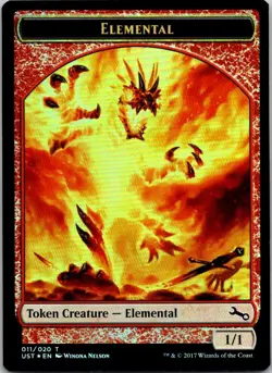 Magic the Gathering Elemental Red Token Foil Unstable MTG Free Shipping! - Image 1