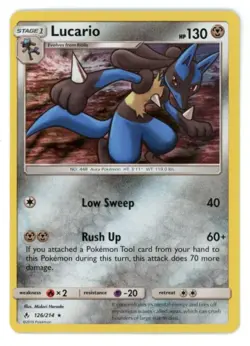 Lucario Reverse Holo 126/214 Unbroken Bonds Pokemon Card - Image 1