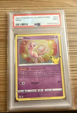 2021 Mew Holo Rare Pokemon TCG Celebrations 011/025 PSA 9 Mint - Image 1