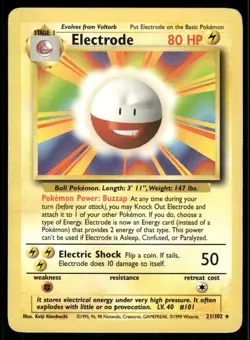 Pokemon Cards Electrode 21/102 Base Set WOTC Rare LP - Image 1