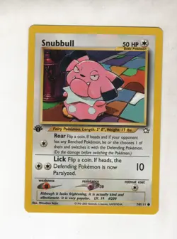 SNUBBULL 15/111 1ST EDITION POKEMON TCG TRADING CARD NEO GENESIS VINTAGE - Image 1