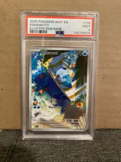 Pokemon TCG Oshawott Illustration Rare White Flare PSA 9 - Image 1