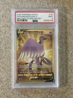 Pokemon Galarian Articuno V (Secret) 181/172 Swsh09: Brilliant Stars Holo PSA 9 - Image 1