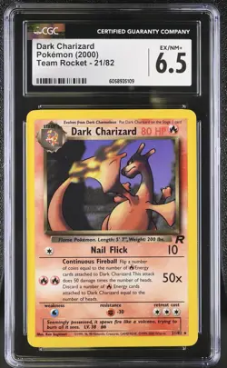 CGC 6.5 Dark Charizard 2000 Team Rocket 21/82 Pokemon Card psa - Image 1