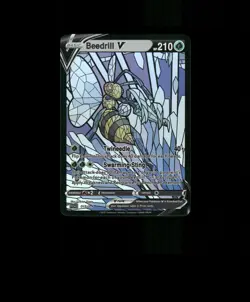 Fan-ART READ DESCRIPTION BELOW HOLO Beedrill Card Stained Glass Pokemon Card - Image 1